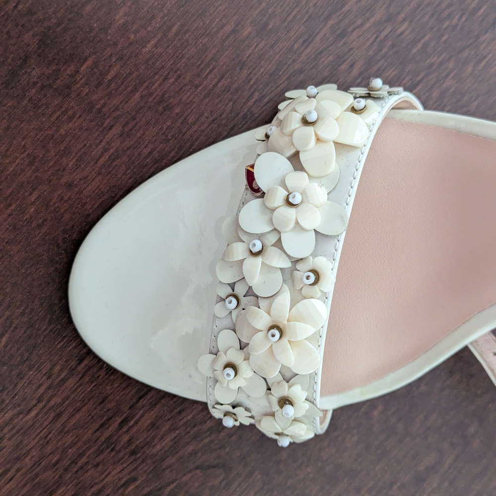 kate spade Women's Ivory Floral Ankle-Strap Heels - Picture 3 of 6